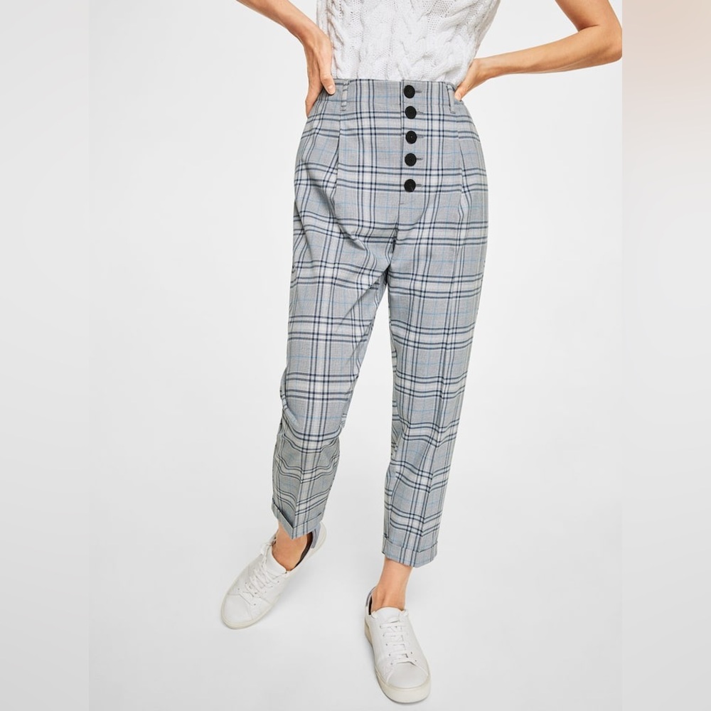 Mango Plaid Trousers